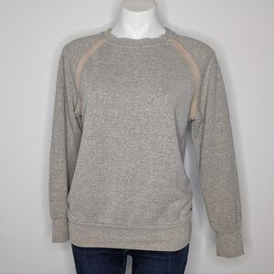 Prana Grey Tan Hemp Blend Pullover Sweatshirt S